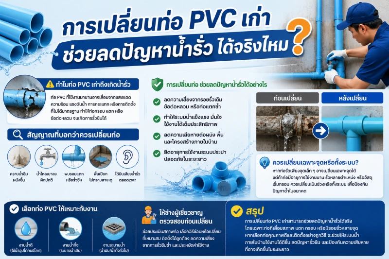 การเปลี่ยนท่อ PVC เก่า ช่วยลดปัญหาน้ำรั่วได้จริงไหม