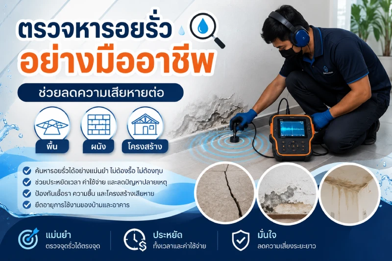 ตรวจหารอยรั่วอย่างมืออาชีพ ช่วยลดความเสียหายต่อพื้น ผนัง และโครงสร้างได้อย่างไร
