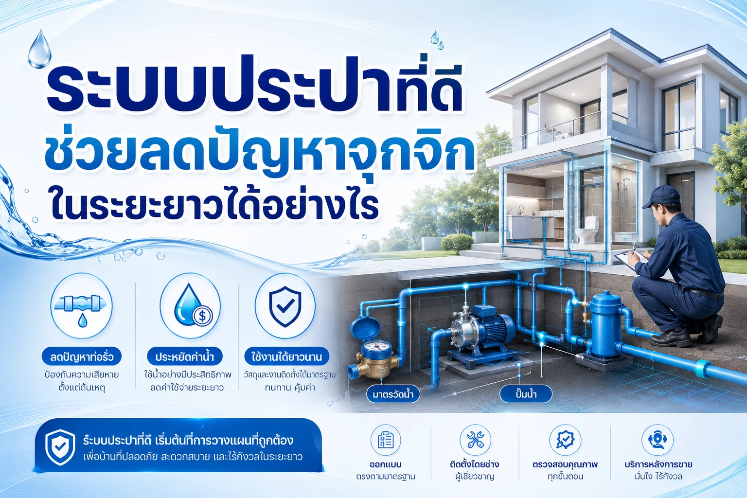ระบบประปาที่ดี ช่วยลดปัญหาจุกจิกในระยะยาวได้อย่างไร