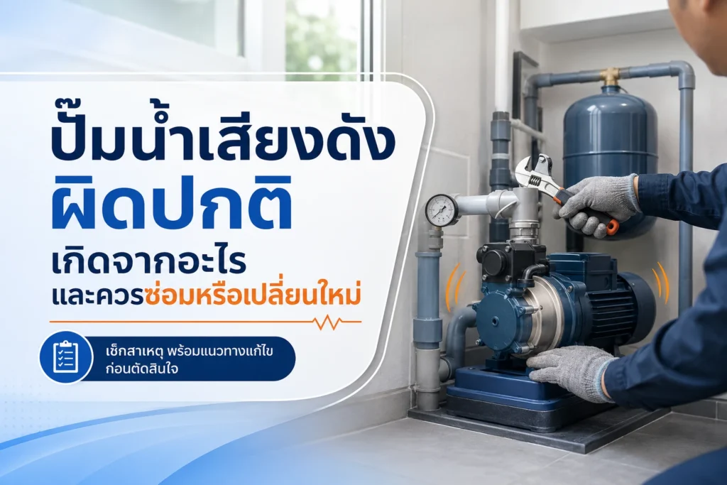 ปั๊มน้ำเสียงดังผิดปกติ เกิดจากอะไร และควรซ่อมหรือเปลี่ยนใหม่