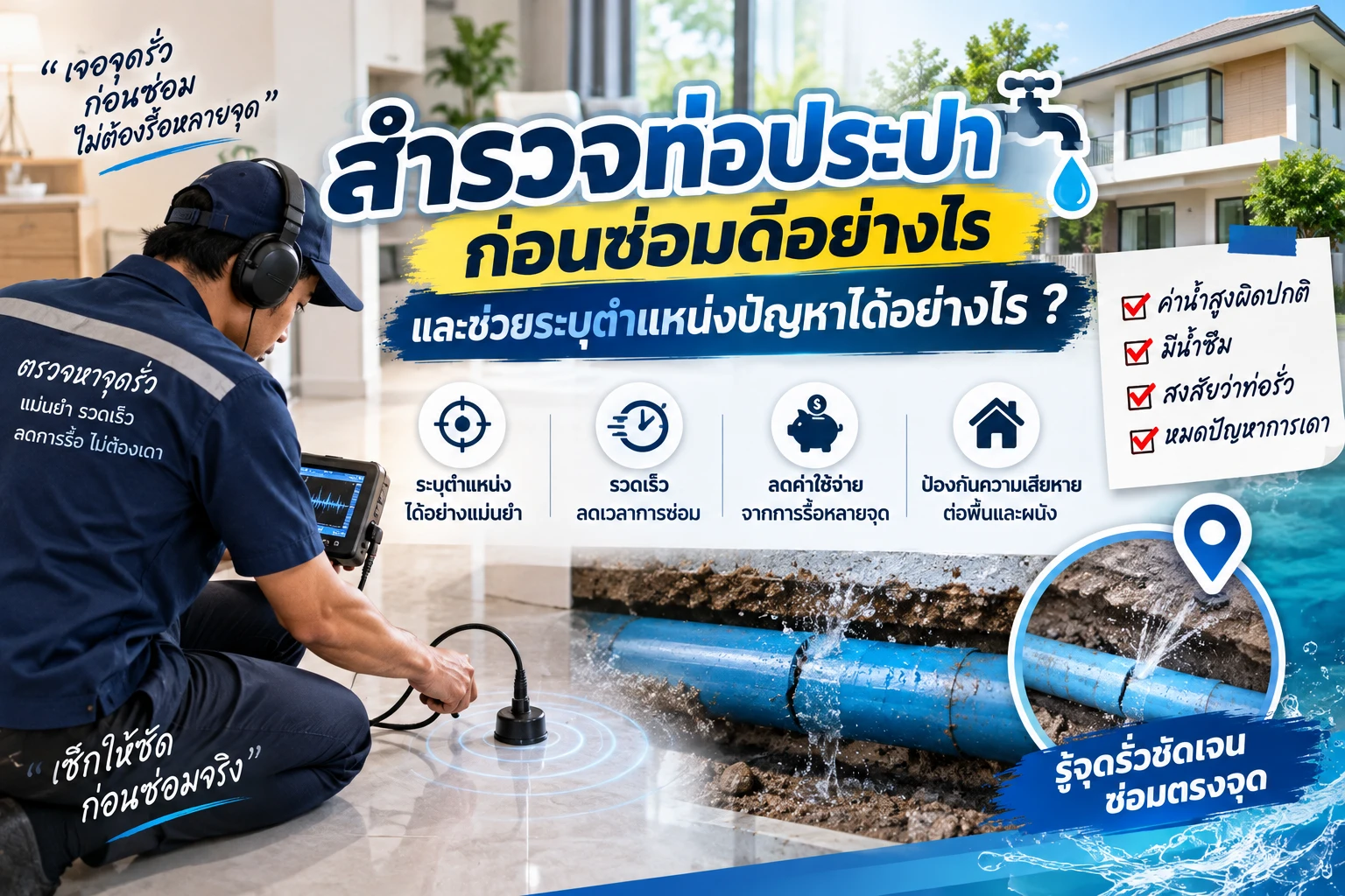 สำรวจท่อประปาก่อนซ่อมดีอย่างไร และช่วยระบุตำแหน่งปัญหาได้อย่างไร